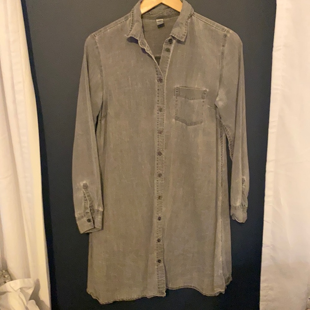 Size S old navy black denim button down dress